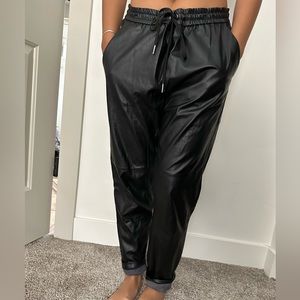 H&M LEATHER LIKE JOGGERS
